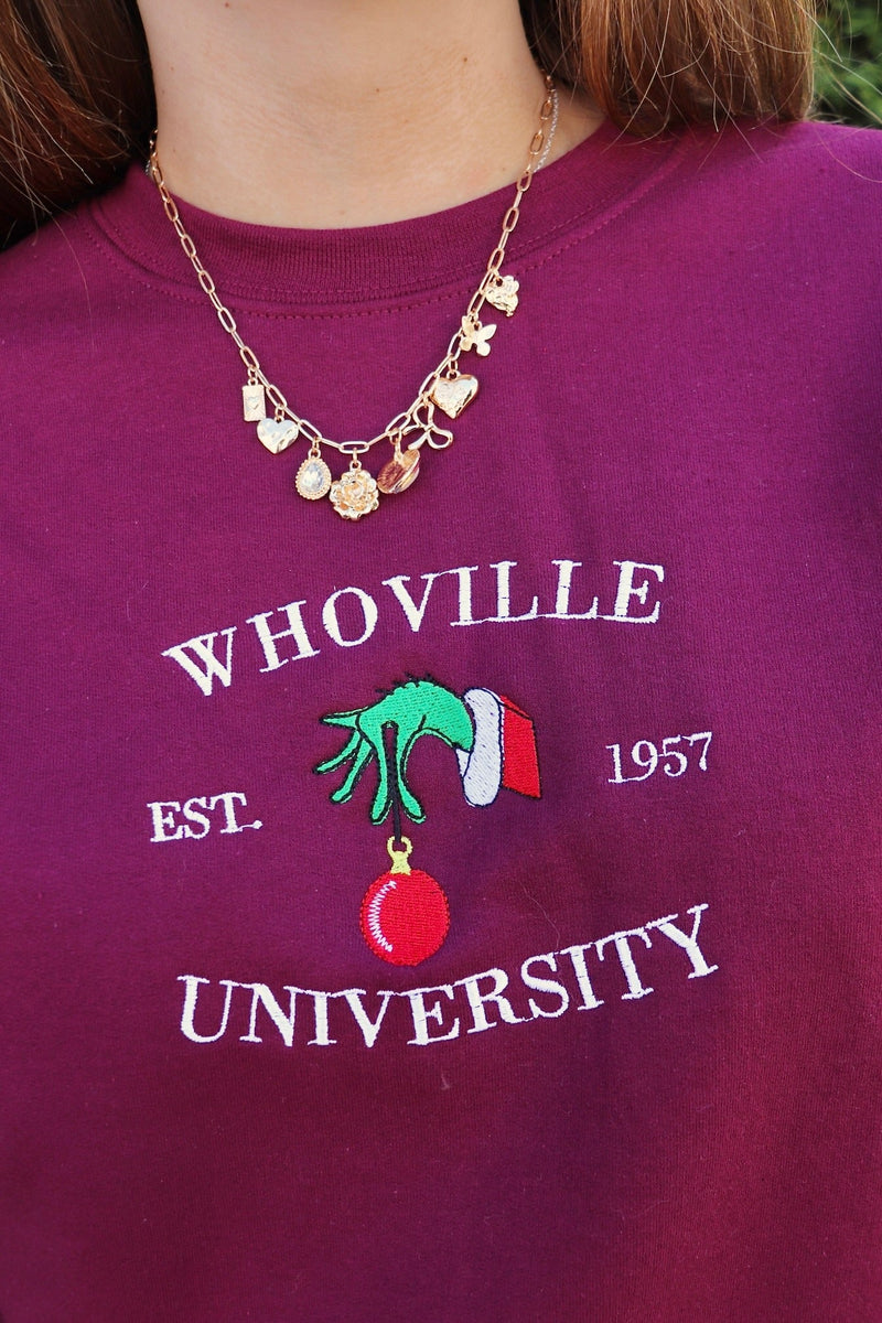 Embroidered Whoville Sweatshirt TOPS UNMATCHED 