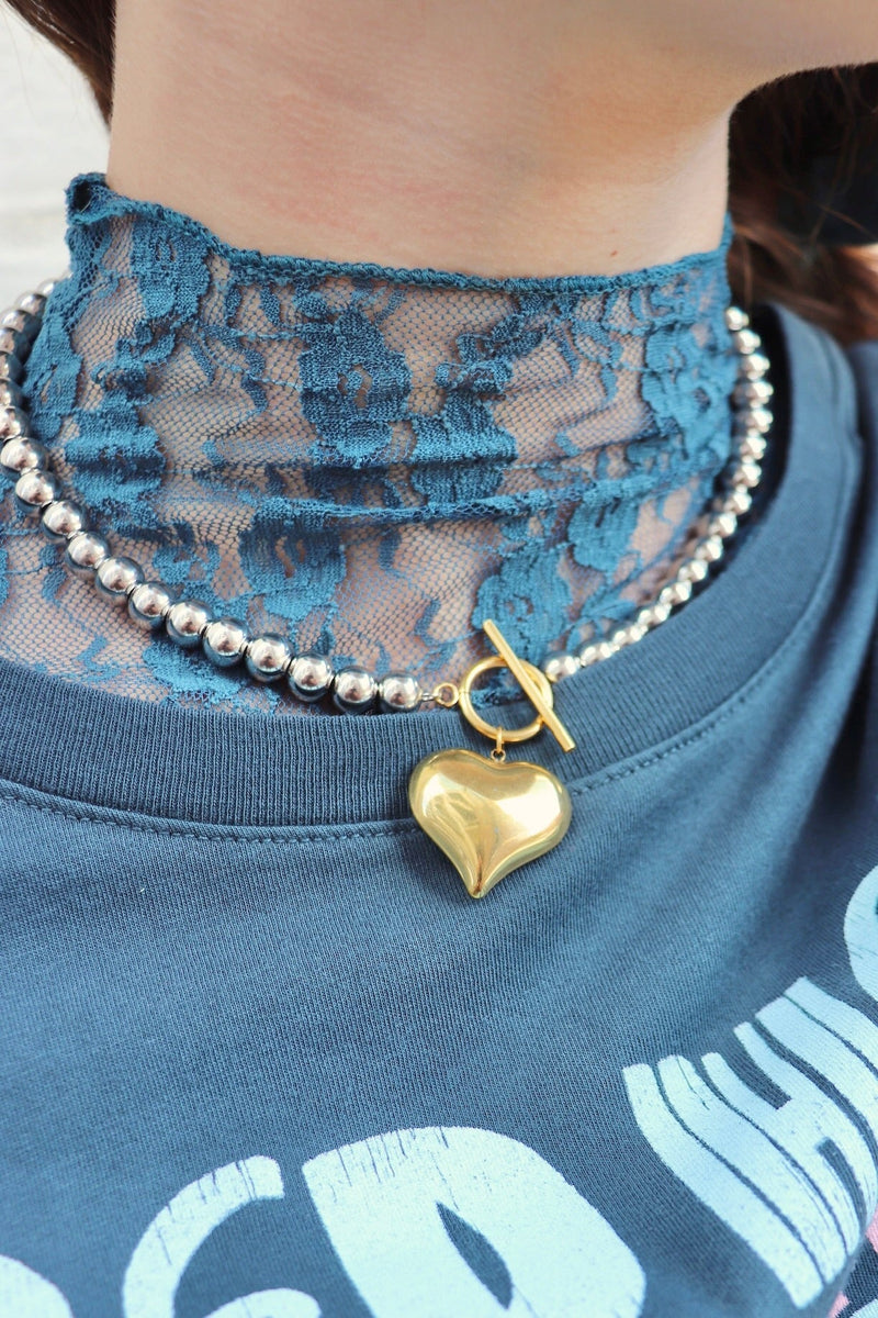 Two Toned Necklace & Earrings NECKLACES Josslyn 