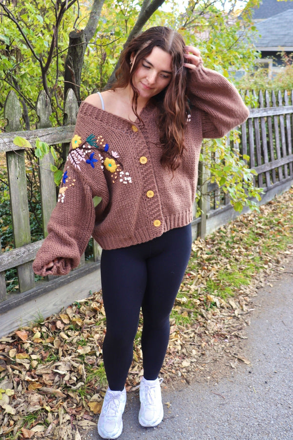 Flora Embroidered Cardigan OUTERWEARS Easel 