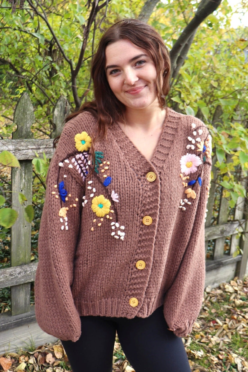 Flora Embroidered Cardigan OUTERWEARS Easel 