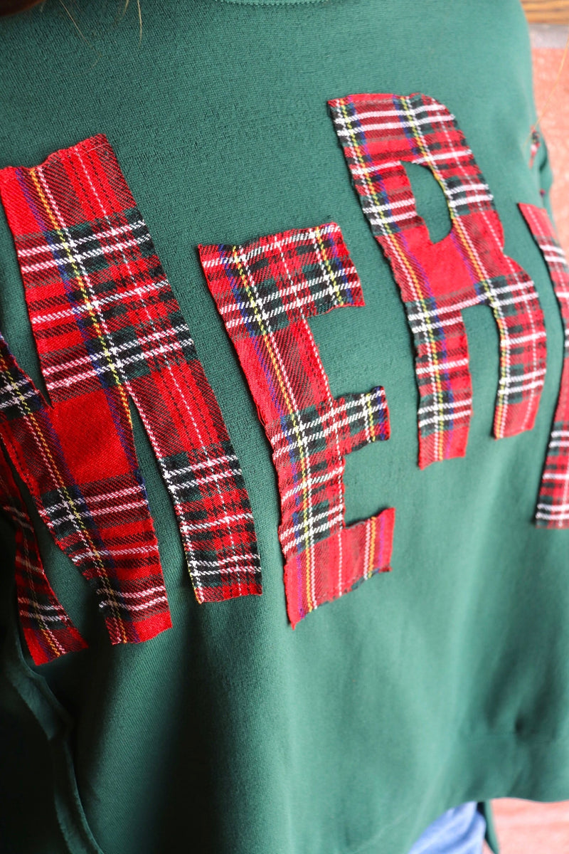 "Merry" Pullover Sweatshirt in Pine TOPS IVE 