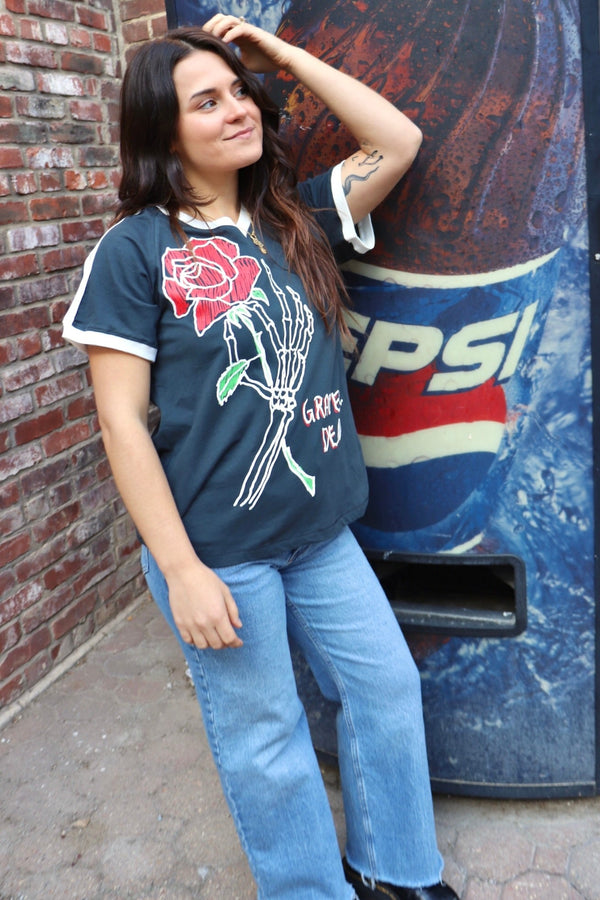 Grateful Dead Skeleton Rose Club Tee - Daydreamer Graphics Daydreamer LA 