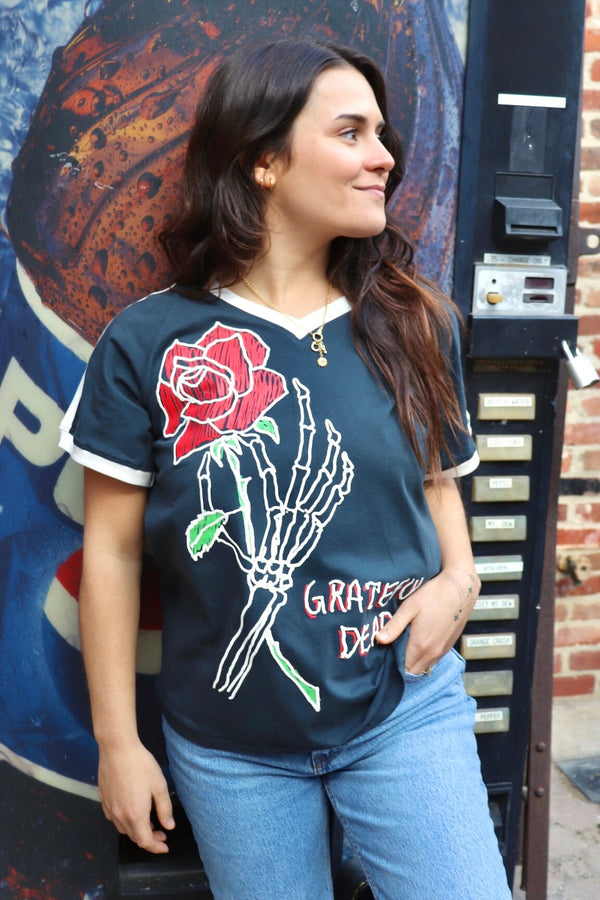 Grateful Dead Skeleton Rose Club Tee - Daydreamer Graphics Daydreamer LA 