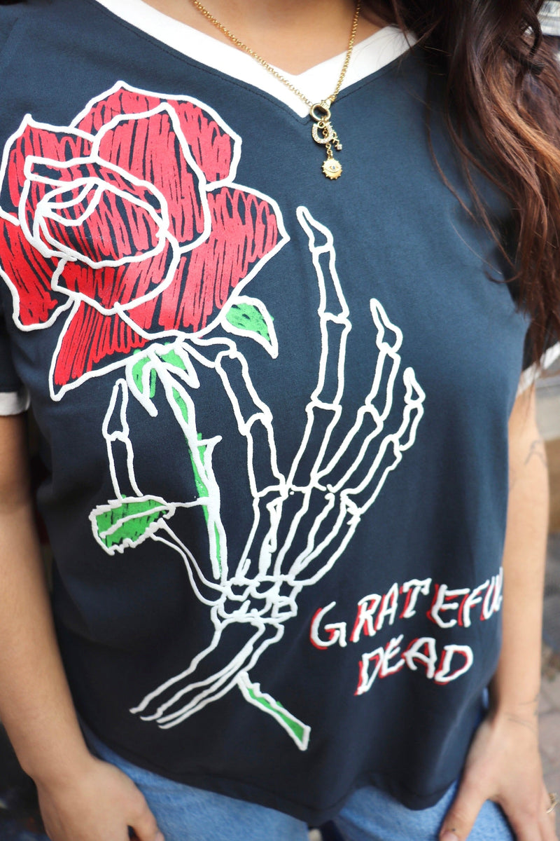 Grateful Dead Skeleton Rose Club Tee - Daydreamer Graphics Daydreamer LA 