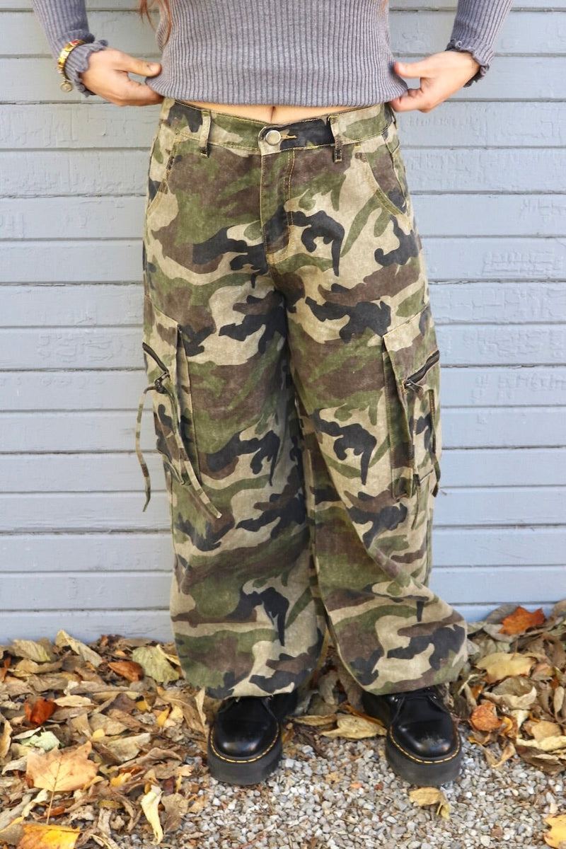 Leah Camo Cargo Pants PANTS Easel 