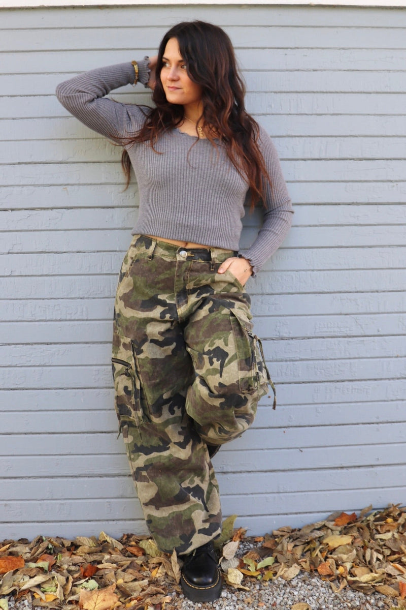 Leah Camo Cargo Pants PANTS Easel 