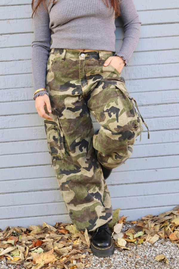 Leah Camo Cargo Pants PANTS Easel 