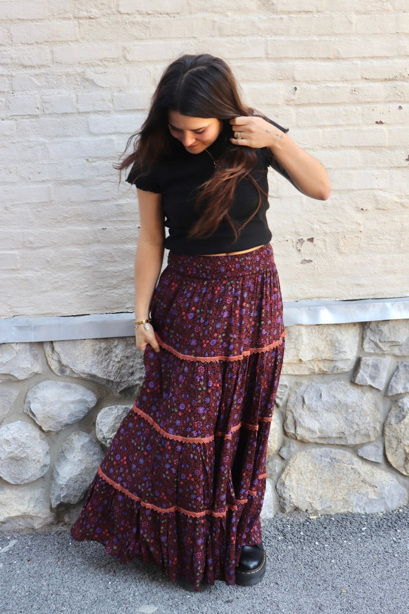 Petra Tiered Maxi Skirt SKIRT Easel 