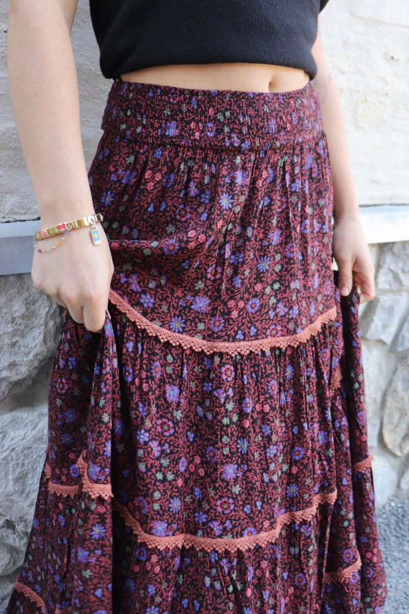 Petra Tiered Maxi Skirt SKIRT Easel 