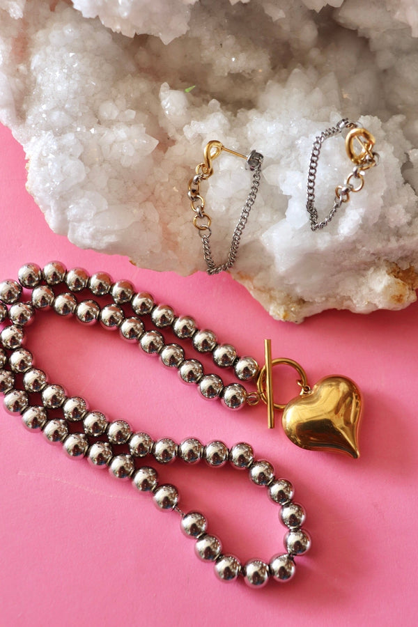 Two Toned Necklace & Earrings NECKLACES Josslyn EARRINGS 