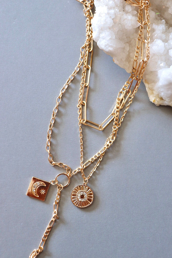 Multilayered Layered Drop Necklaces NECKLACES Josslyn 