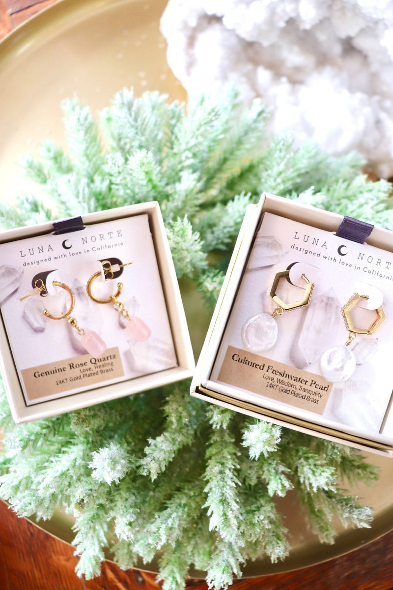 Sparkle Hoop Gemstone Earrings EARRINGS Luna Norte 