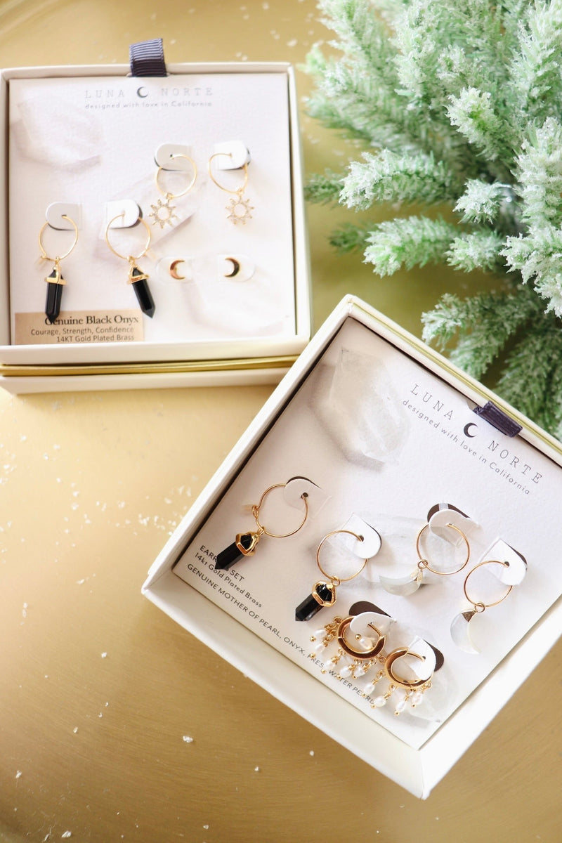 Onyx & Sparkle 3-Pack Earrings EARRINGS Luna Norte 