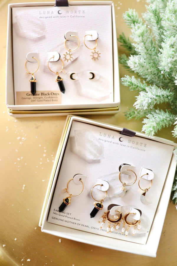 Onyx & Sparkle 3-Pack Earrings EARRINGS Luna Norte 