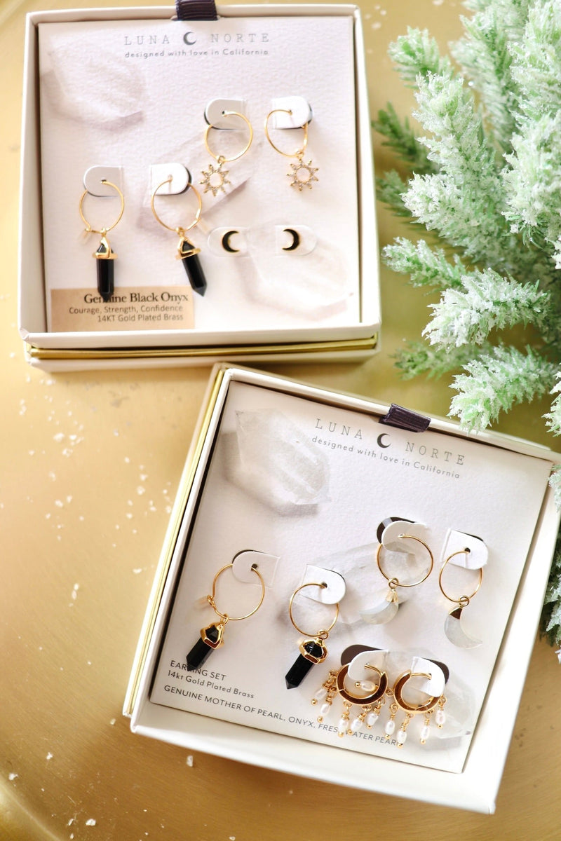 Onyx & Sparkle 3-Pack Earrings EARRINGS Luna Norte 