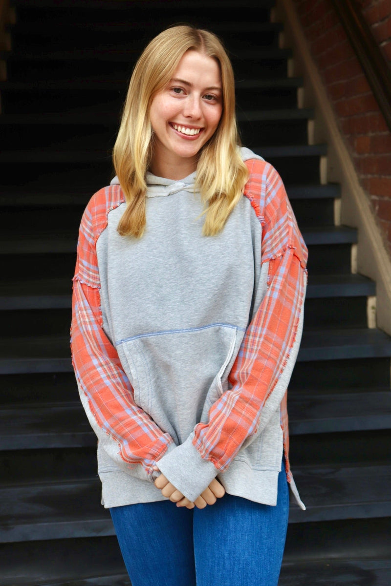 Jayla Plaid Hoodie TOPS Easel 