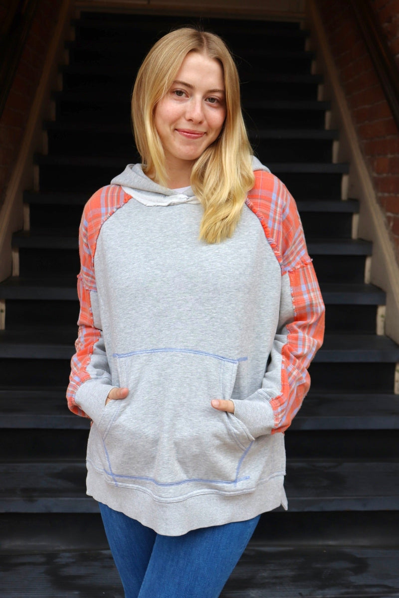 Jayla Plaid Hoodie TOPS Easel 