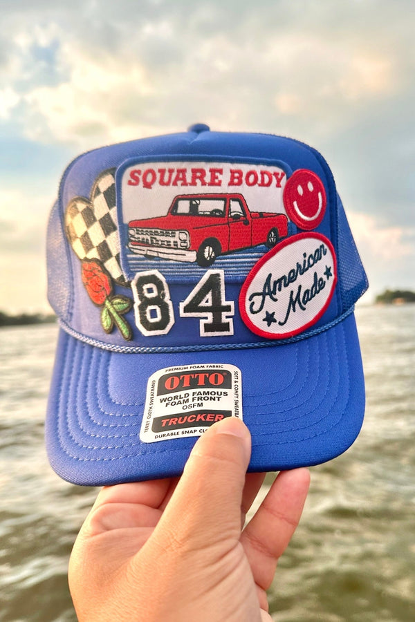 ONE OF A KIND “Square Body" Trucker Hat in Deep Blue Wild Bohemian 