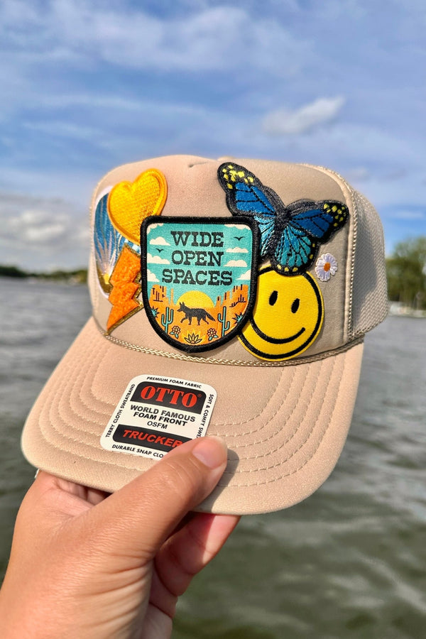 ONE OF A KIND "Wide Open Spaces" Trucker Hat in Sand Wild Bohemian 