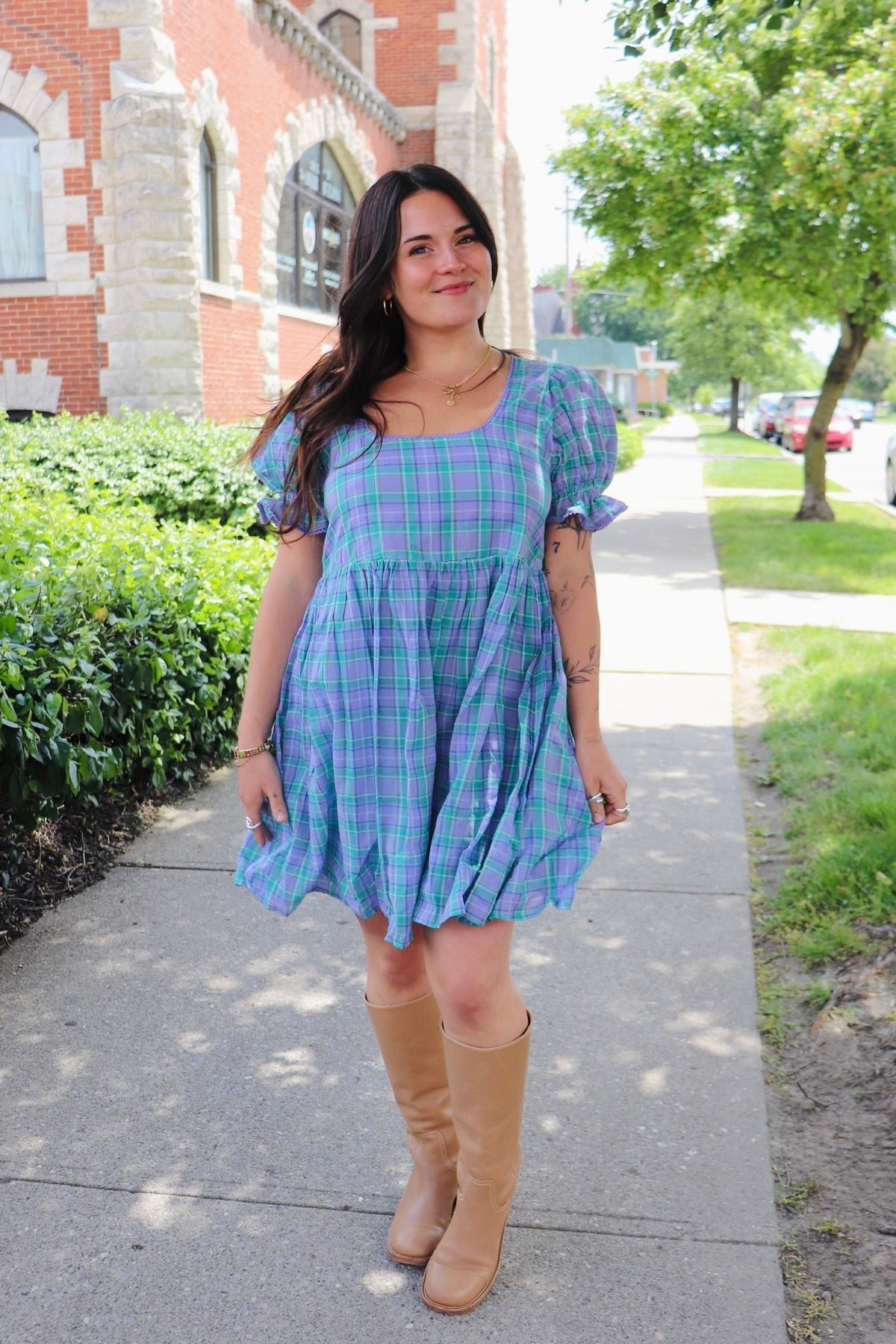 Picnic Plaid Mini Dress
