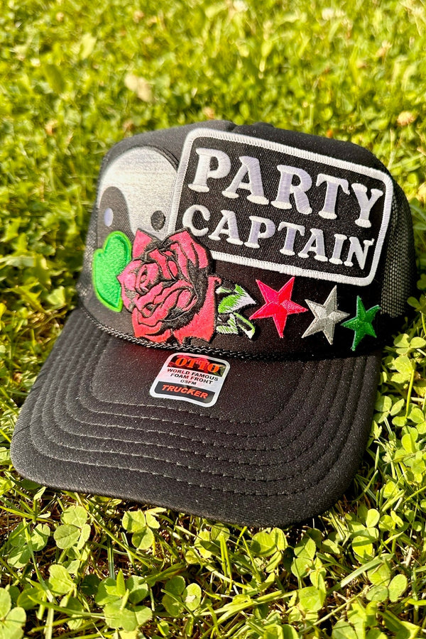 ONE OF A KIND "Party Captain" Trucker Hat in Black Wild Bohemian 