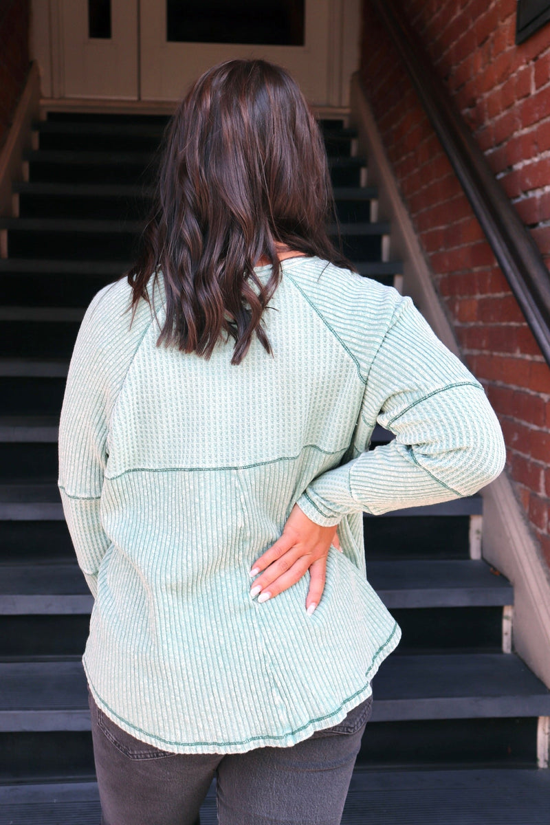 Henley Thermal in Spearmint Green Wild Bohemian 