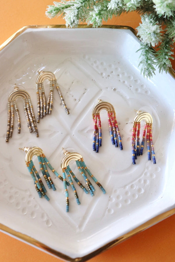 Chromacolor Miyuki Fringe Earrings - 3 Colors Wild Bohemian 