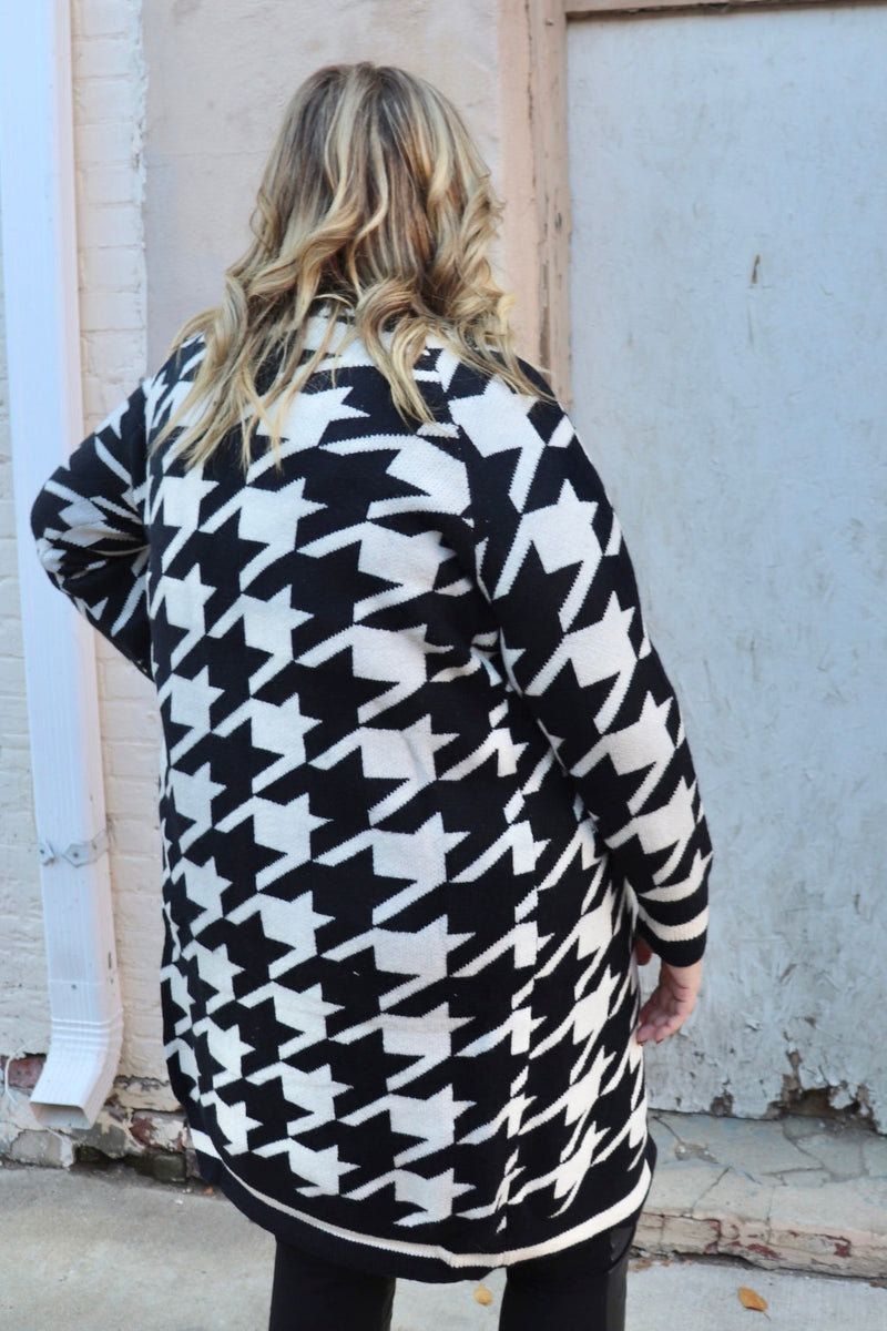 Houndstooth Longline Cardigan Wild Bohemian 