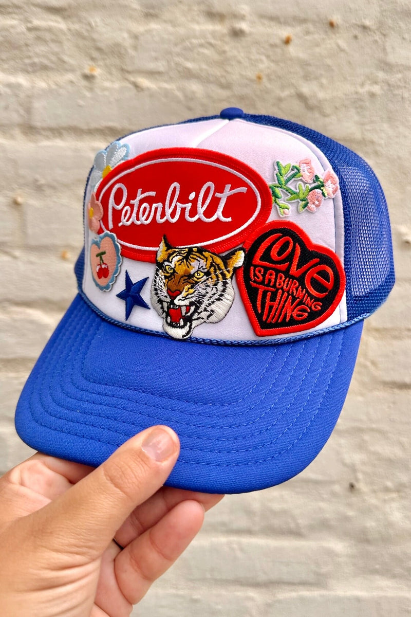 ONE OF A KIND "Peterbilt" Trucker Hat in Royal Blue Wild Bohemian 