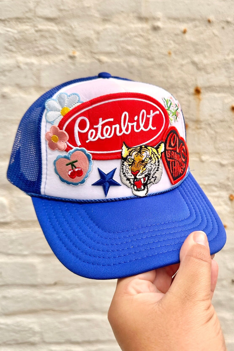 ONE OF A KIND "Peterbilt" Trucker Hat in Royal Blue Wild Bohemian 