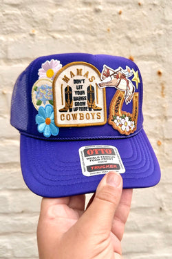 ONE OF A KIND "Country Classic" Trucker Hat in Indigo Wild Bohemian 