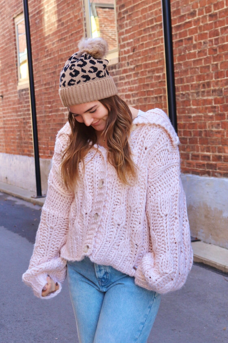 Rosette Chunky Knit Sweater Cardi Wild Bohemian 