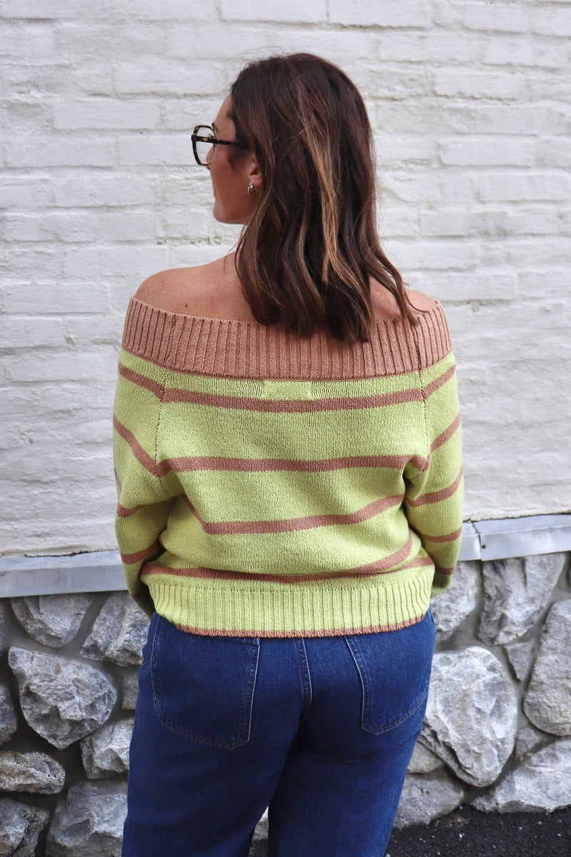 Matcha Latte Striped Sweater Wild Bohemian 