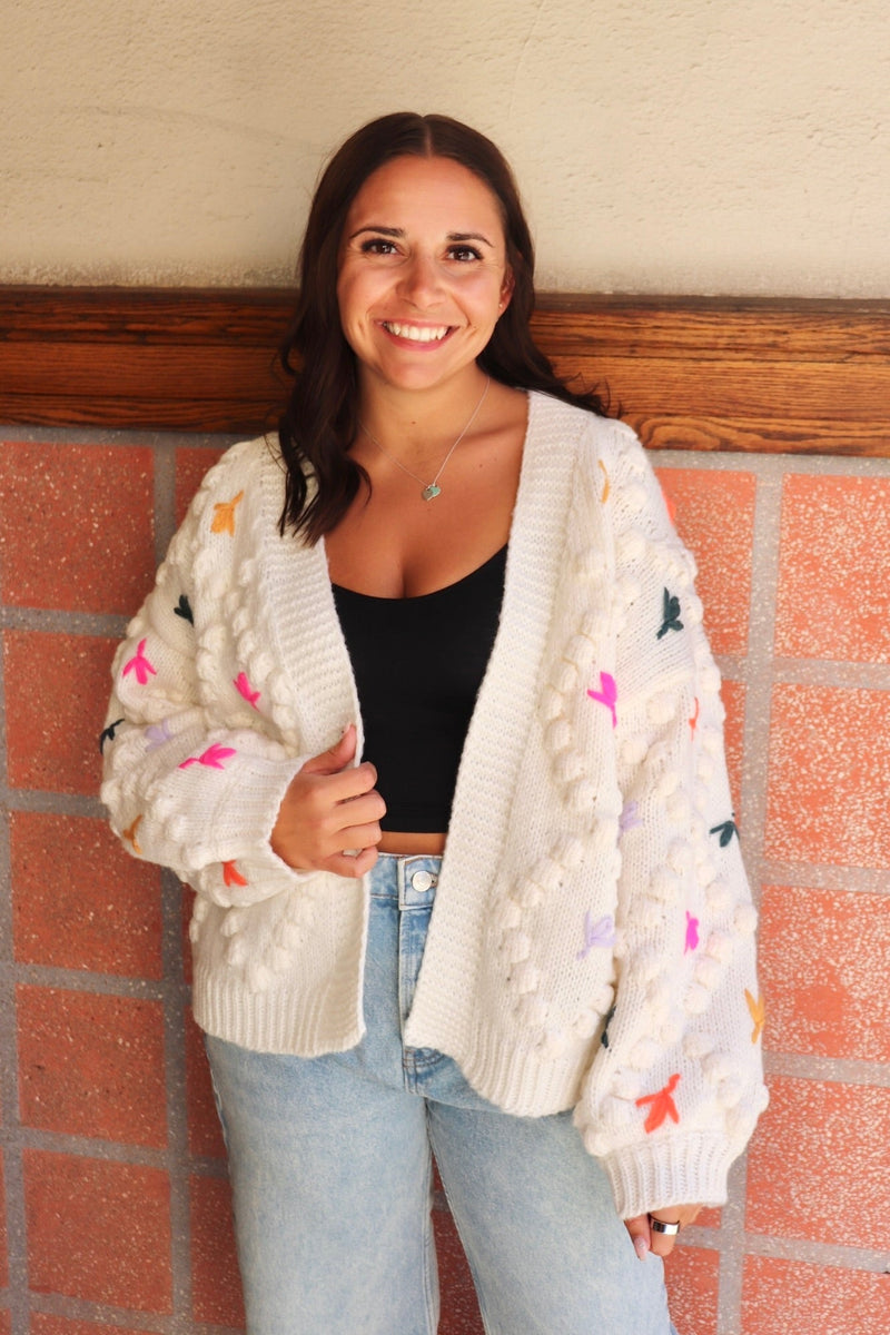 Confetti Embroidered Cardigan Wild Bohemian 