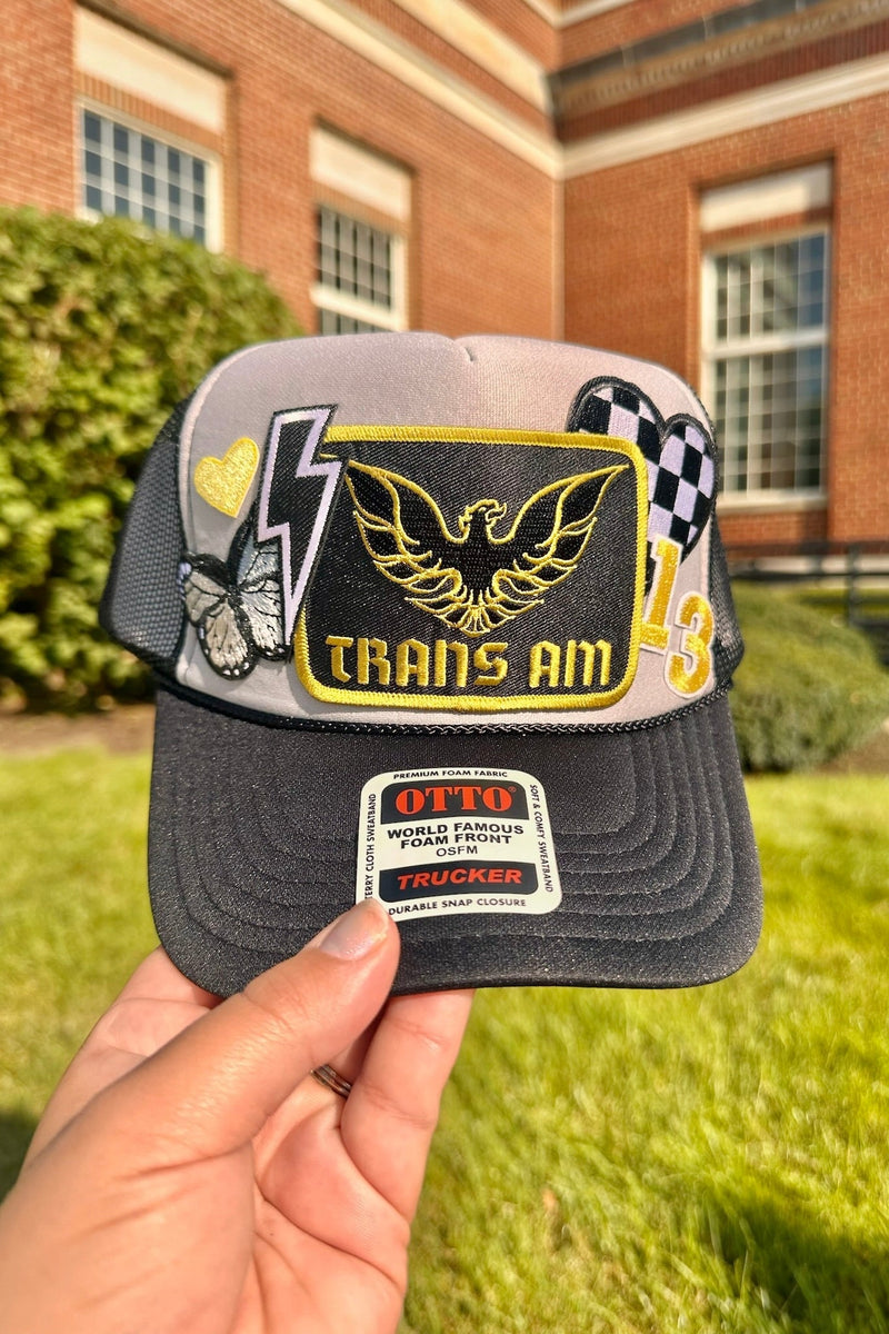 ONE OF A KIND “Trans Am" Trucker Hat in Black Wild Bohemian 