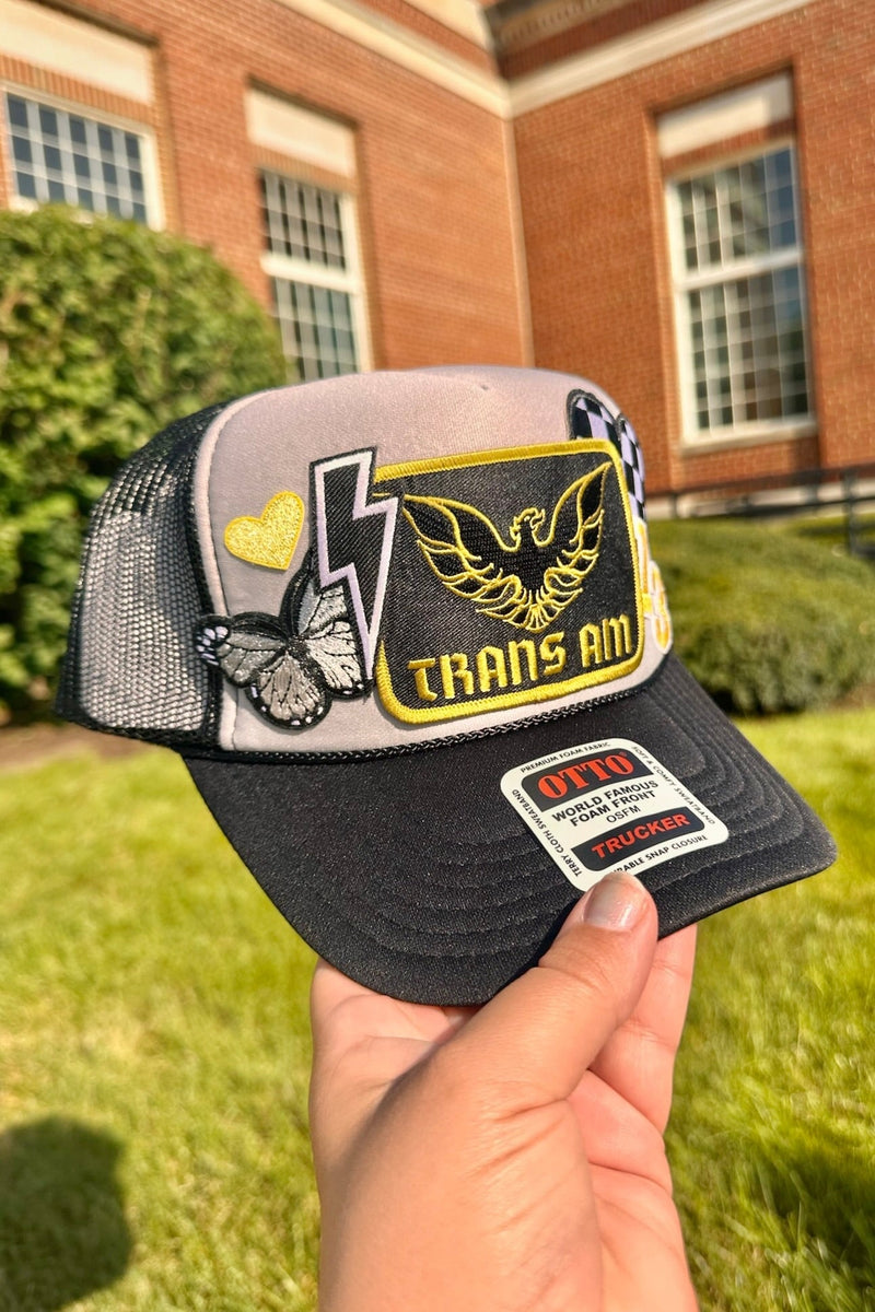 ONE OF A KIND “Trans Am" Trucker Hat in Black Wild Bohemian 