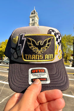 ONE OF A KIND “Trans Am" Trucker Hat in Black Wild Bohemian 