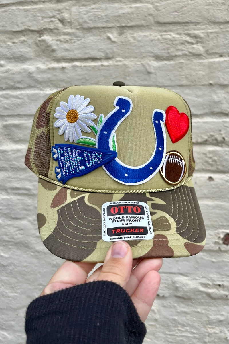 ONE OF A KIND "Camo Colts" Trucker Hat Wild Bohemian 