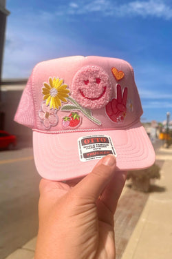 ONE OF A KIND “Pink Peace” Trucker Hat Wild Bohemian 