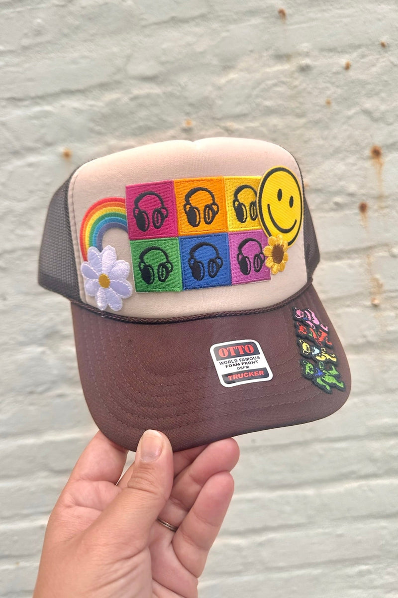 ONE OF A KIND Retro Records Trucker Hat Wild Bohemian 