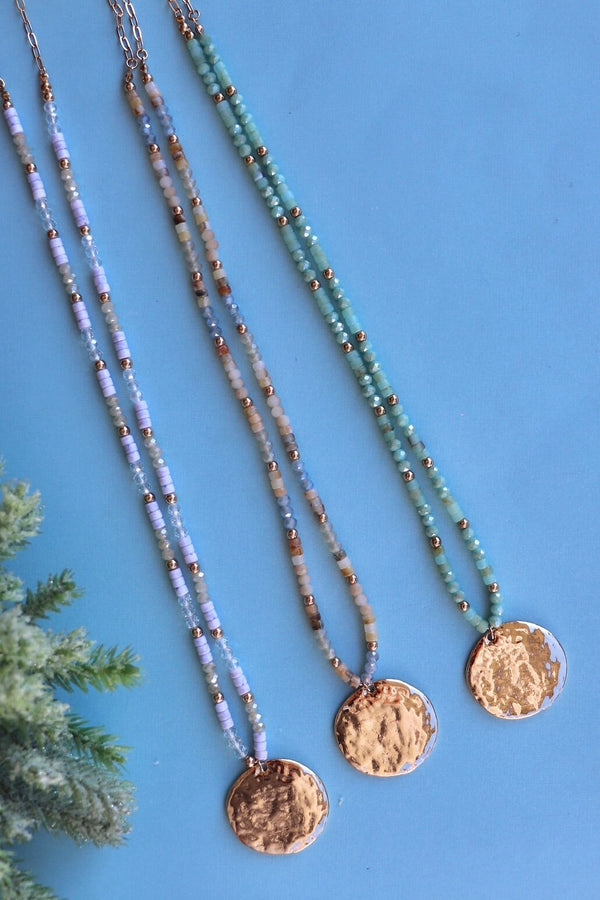 Hammered Pendant Long Necklaces - 3 Colors Wild Bohemian 