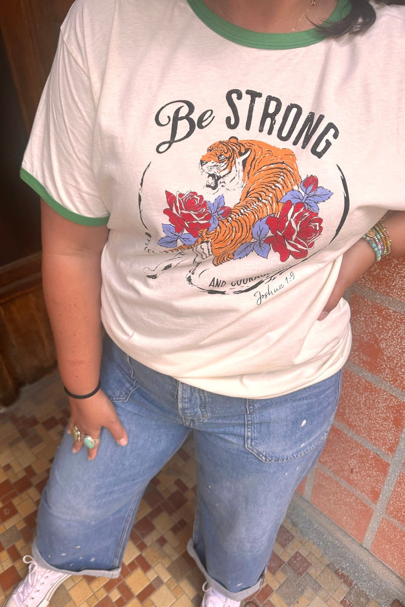 Be Strong & Courageous Ringer Tee Wild Bohemian 