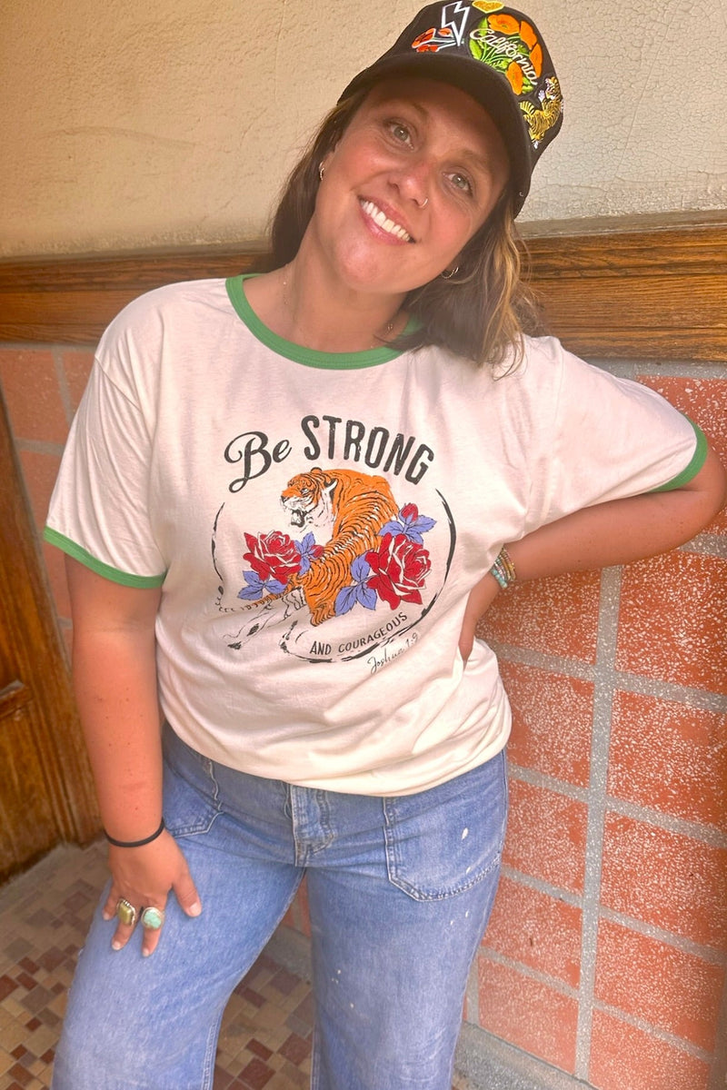 Be Strong & Courageous Ringer Tee Wild Bohemian 