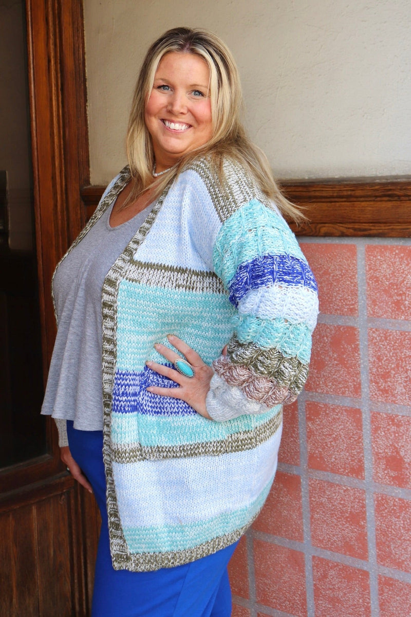 Bubble Cardigan in Coastal Combo Wild Bohemian 