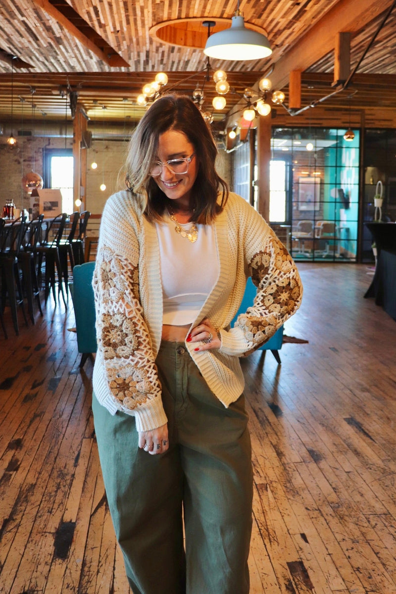 Willa Crochet Cardi in Natural Wild Bohemian 