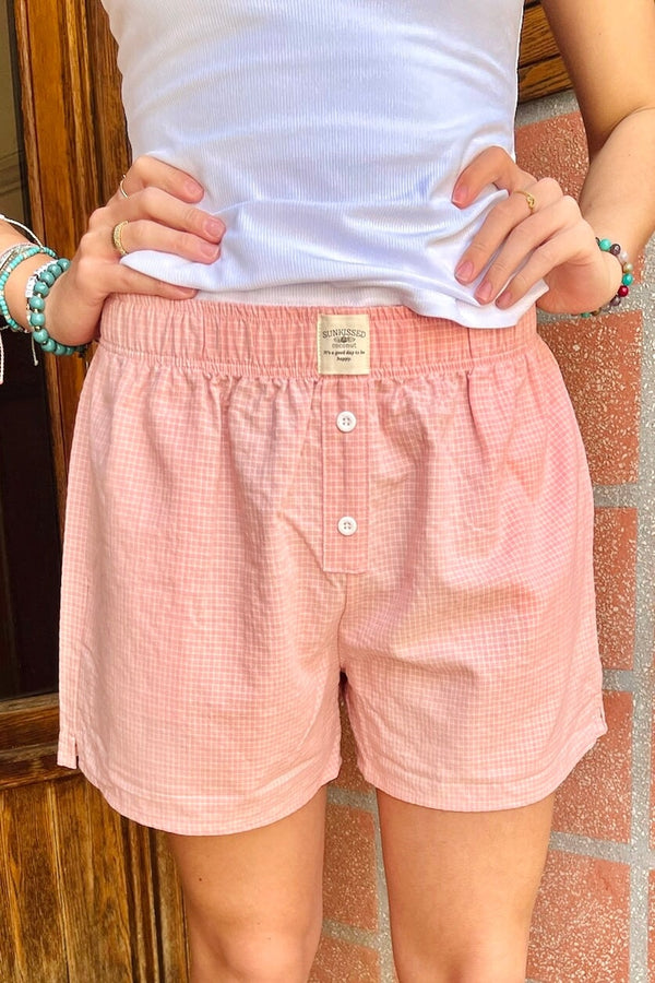 Sun-Kissed Everyday Boxer Shorts in Peachy Pink Wild Bohemian 