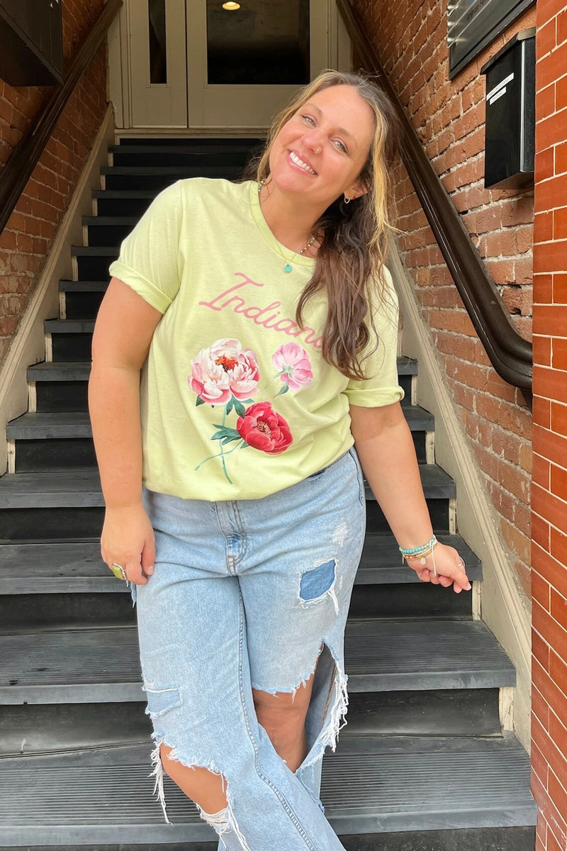 Indiana Tee in Spring Green Wild Bohemian 