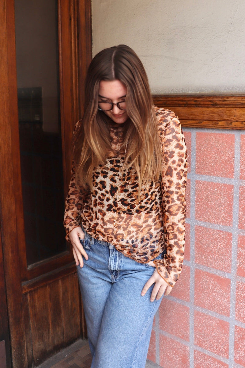 Mesh Leopard Long Sleeve Wild Bohemian 