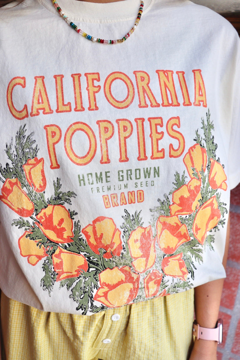 Free People | California Poppies Harvest Vintage Wash Tee Wild Bohemian 