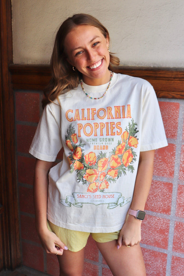 Free People | California Poppies Harvest Vintage Wash Tee Wild Bohemian 